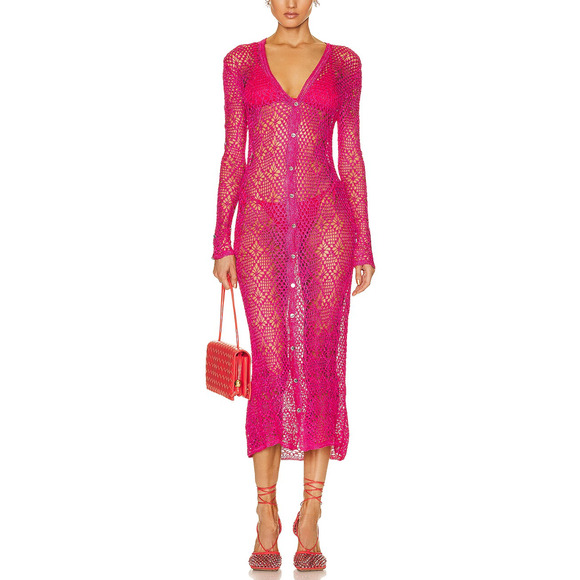 Ser.O.Ya 'Allison' Pink Viscose Crochet Cardigan Size XS / S - NWT - Picture 1 of 5